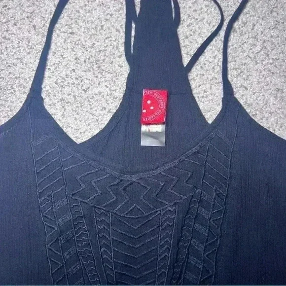 Red Carter Swim Women’s Black Textured Embroidered Tank Top Size Medium - Picture 7 of 7